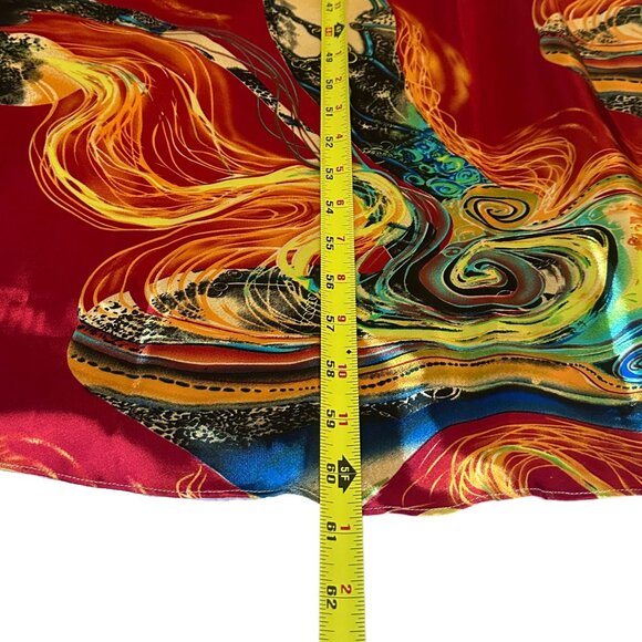 Vibrant Multicolor Sequin Satin Gown Open Back Floor Length Formal Dress Size 4 - Picture 13 of 14